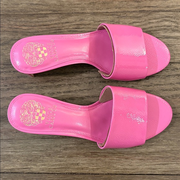 NIB [Vince Camuto] Linanna Block Heel Slip-On Sandals in Lotus Pink Women's 6.5 - Picture 5 of 13